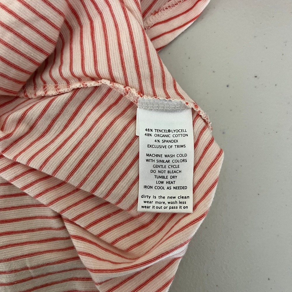 Toad&Co Cue Sleeveless Dress Pink Red Striped Wrap V-Neck Size S Small - Picture 4 of 12